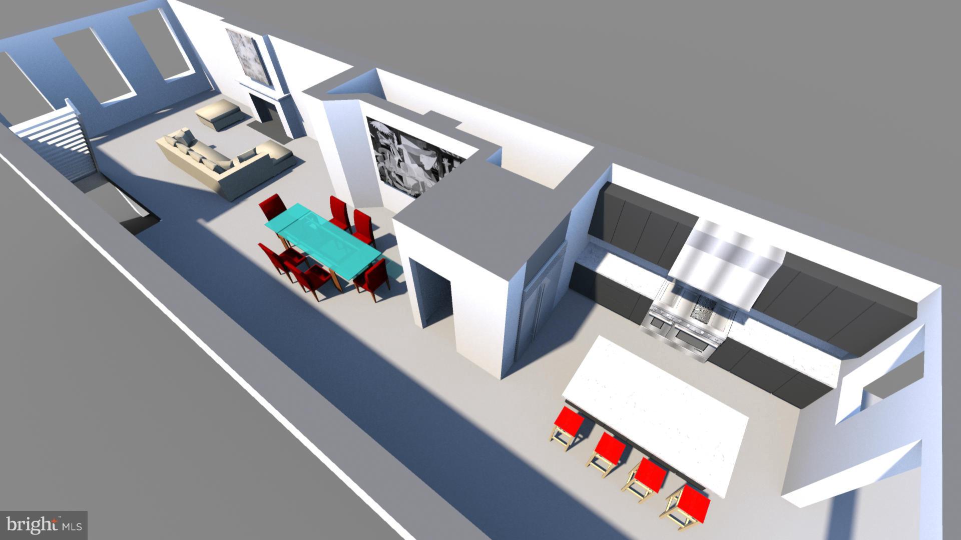 1681 35th Street Northwest Washington, DC 20007 - Photo 6 of 13 Architect's Rendering -- Main Level
