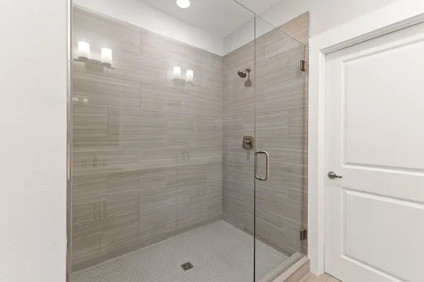 a bathroom with a shower