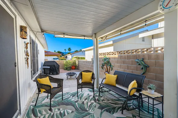 a outdoor space with chairs