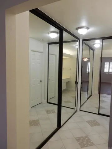 an empty room with a window