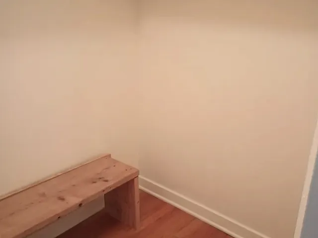 a view of small space with racks on the wall