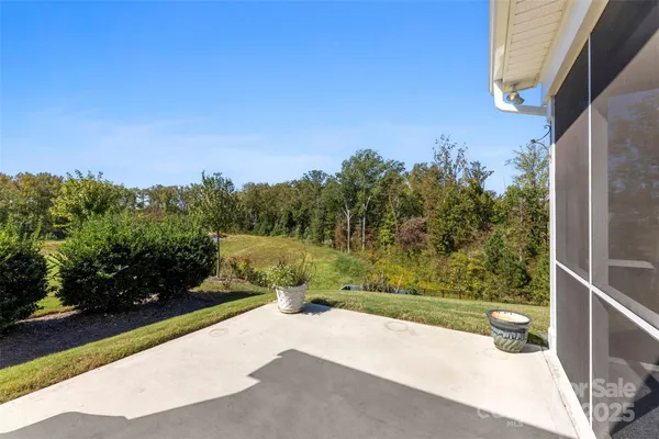a view of a terrace with a garden