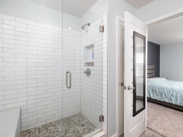 a bathroom with a shower
