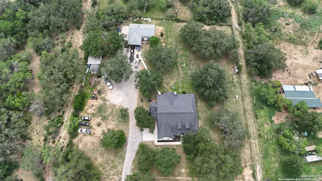 an aerial view of a house