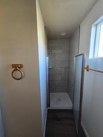 a bathroom with a shower