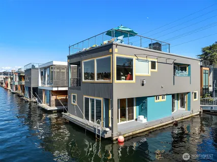 a view of roof deck with patio