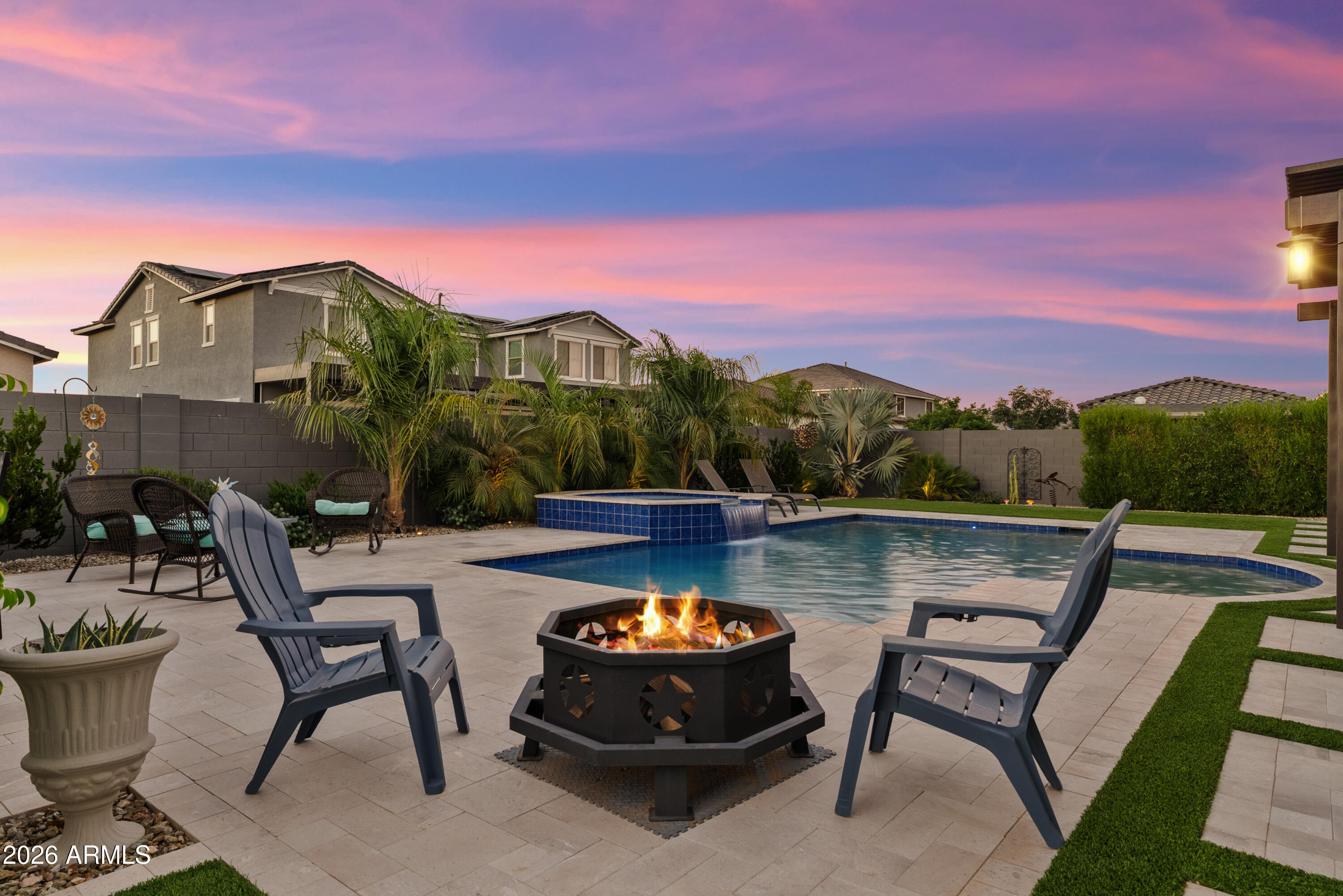 22820 East Camacho Road Queen Creek, AZ 85142 - Photo 53 of 58 Backyard at Dusk