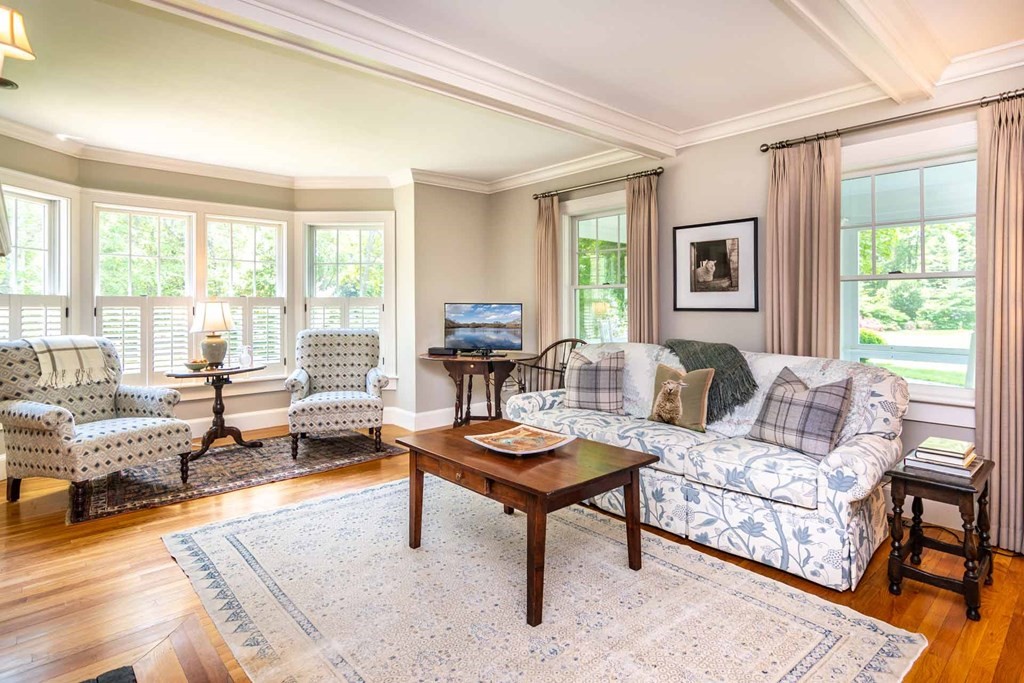23 Indian Hollow Road West Tisbury, MA 02568 - Photo 11 of 42 a living room with furniture and a large window