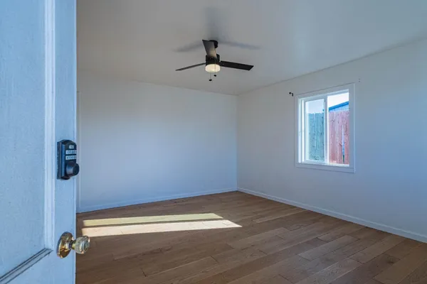 an empty room with a window