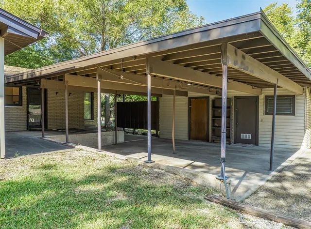a view of a tree with a yard