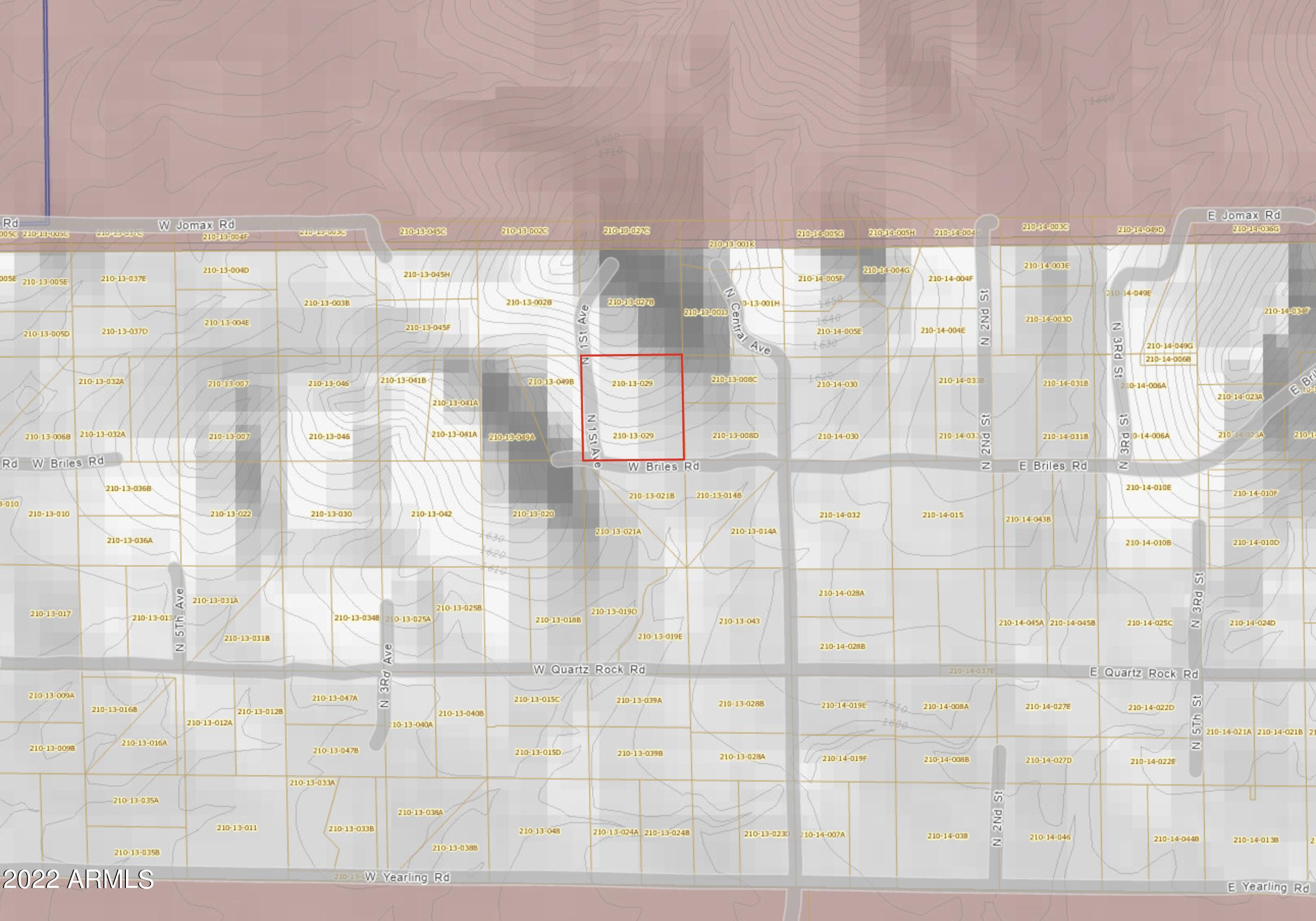 0 West Briles Road Phoenix, AZ 85085 - Photo 15 of 15 BrilesCountourLineMap