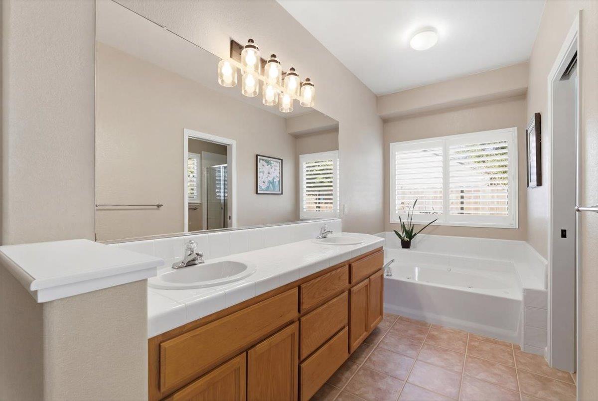 1903 Alex Way Turlock, CA 95382 - Photo 20 of 40 a spacious bathroom with a sink a tub and a mirror