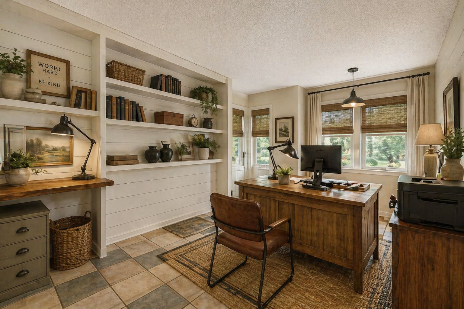 13129 New Boston Bend Austin, TX 78729 - Photo 19 of 26 Dedicated Office space (Virtual Photo) featuring extensive built-in shelving