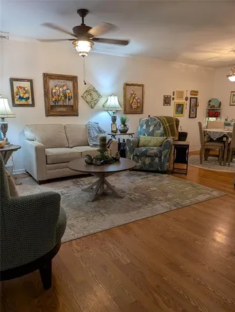 a living room with furniture