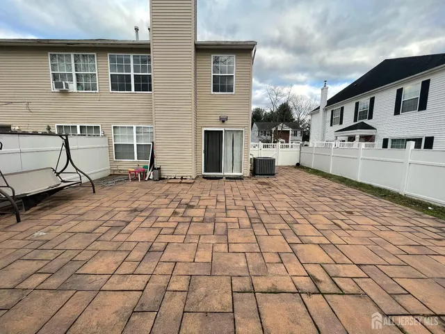 a view of a terrace with chairs