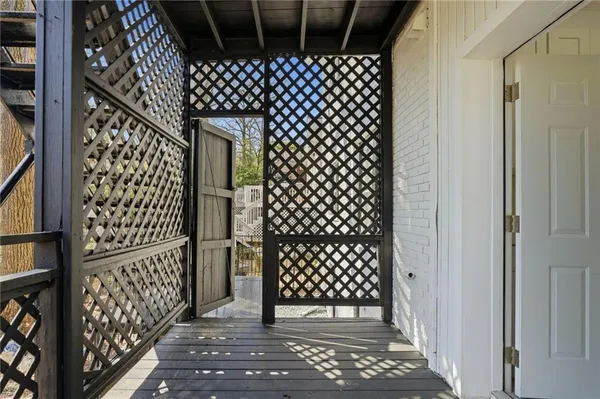 a view of a black door