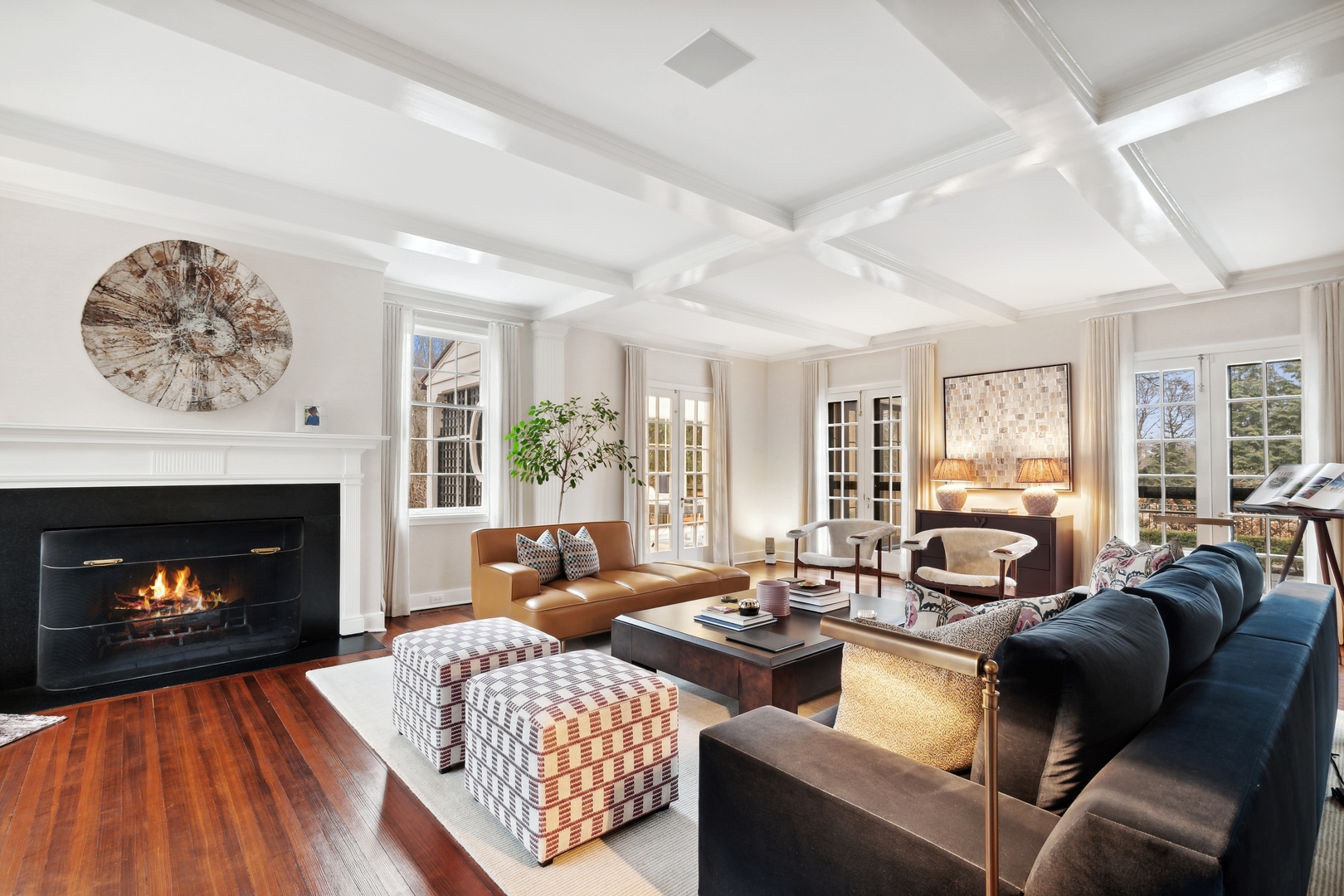 1296 North Green Bay Road Lake Forest, IL 60045 - Photo 11 of 69 a living room with furniture and a fireplace
