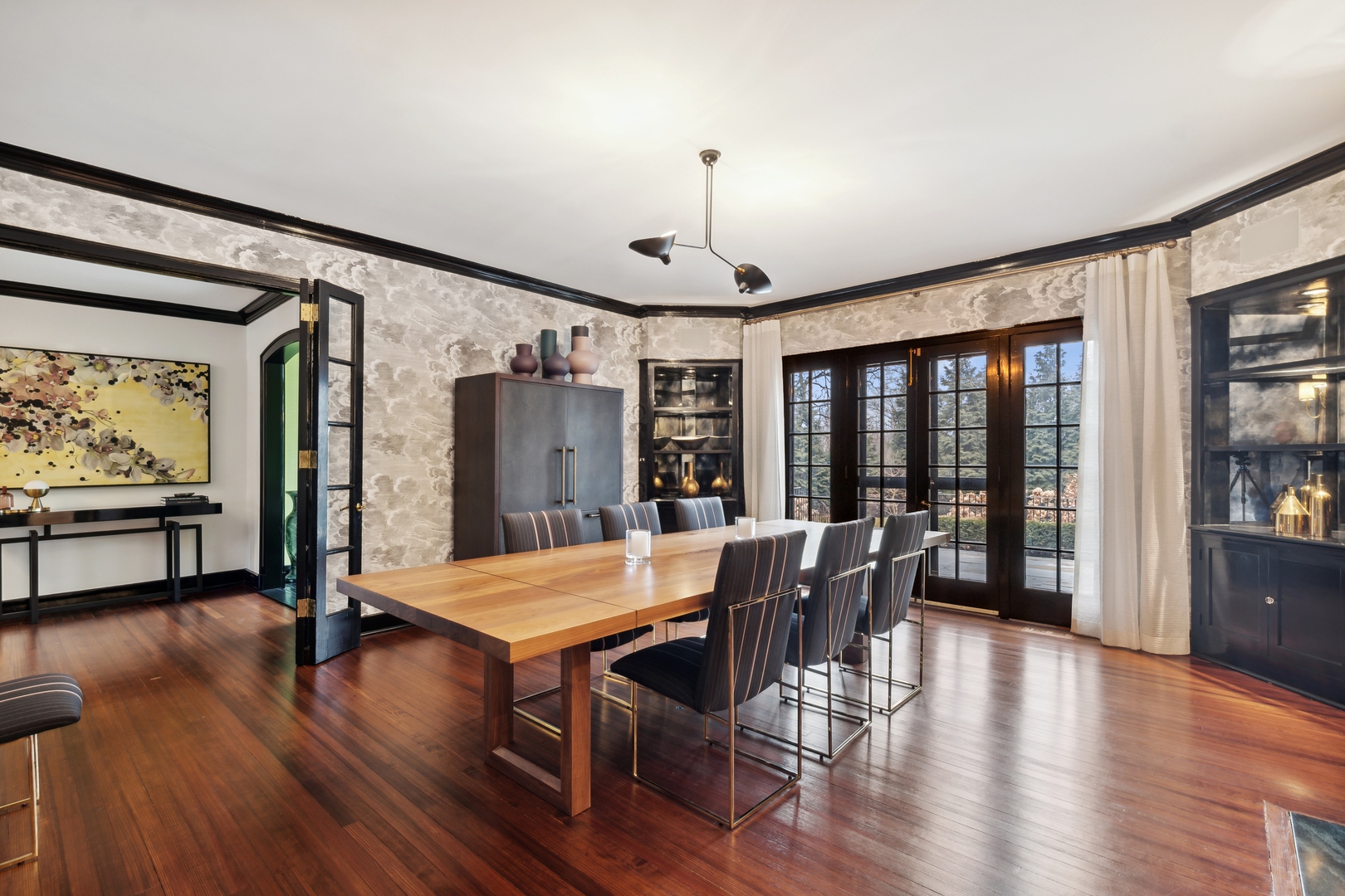 1296 North Green Bay Road Lake Forest, IL 60045 - Photo 20 of 69 a view of a dining room with furniture window and wooden floor