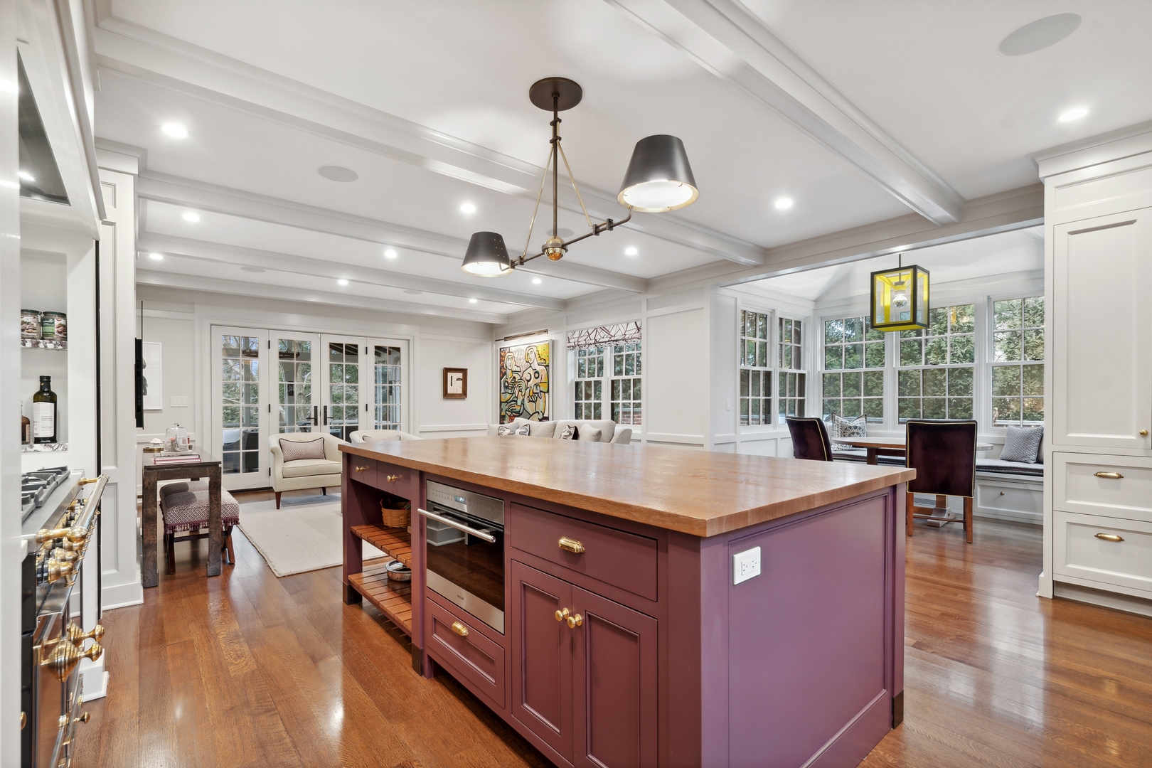 1296 North Green Bay Road Lake Forest, IL 60045 - Photo 23 of 69 a kitchen with stainless steel appliances granite countertop a stove and a large window