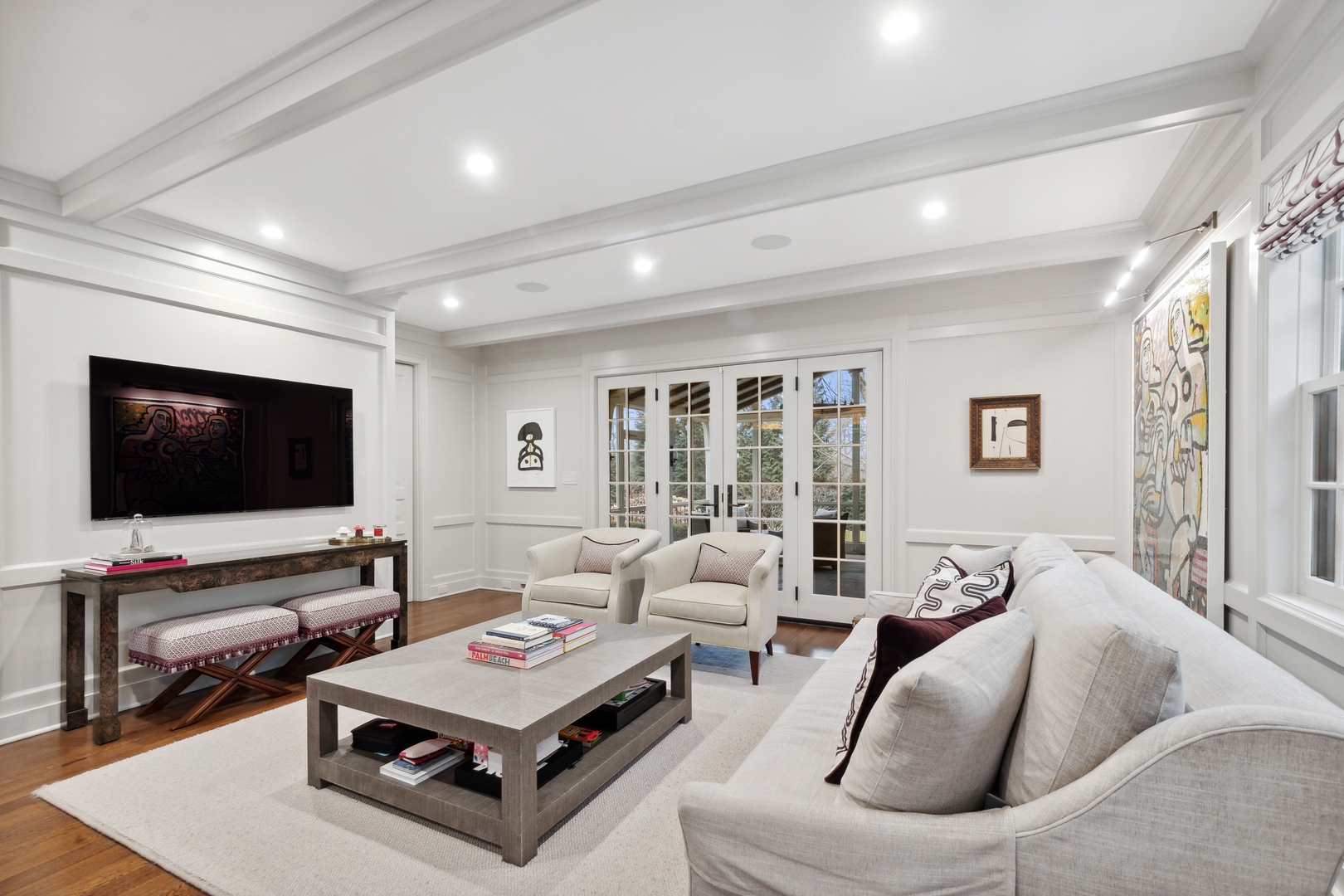 1296 North Green Bay Road Lake Forest, IL 60045 - Photo 31 of 69 a living room with furniture and a flat screen tv