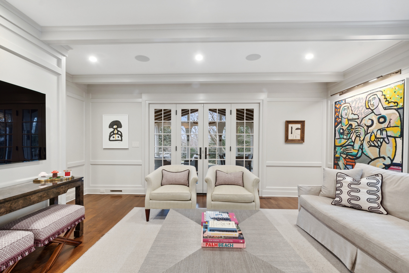 1296 North Green Bay Road Lake Forest, IL 60045 - Photo 34 of 69 a living room with furniture and a flat screen tv