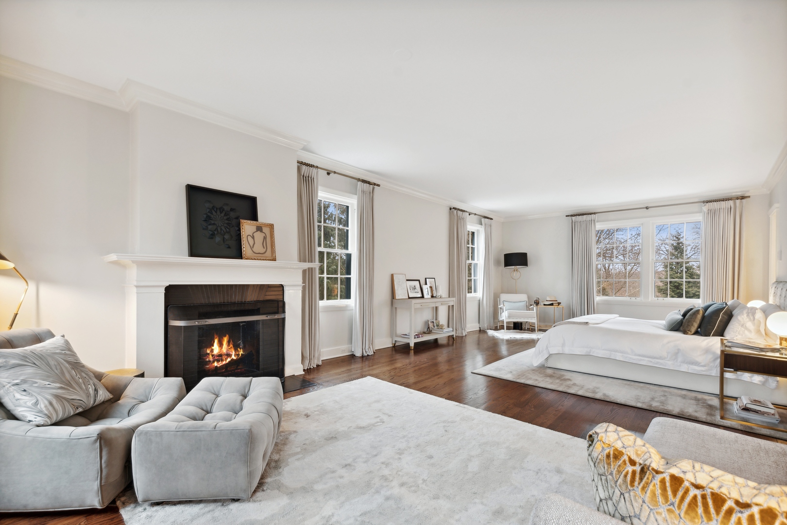 1296 North Green Bay Road Lake Forest, IL 60045 - Photo 38 of 69 a living room with furniture and a fireplace