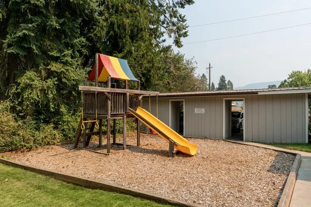 a house view with a backyard space