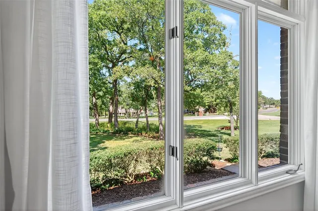 a view of a garden from a window