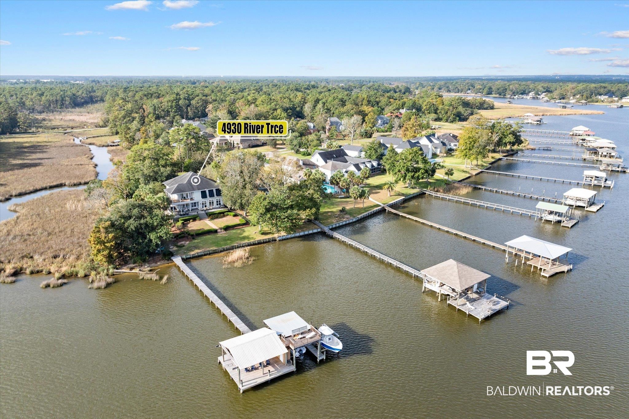 4930 River Trace Theodore, AL 36582 - Photo 48 of 57 Drone / aerial view with a water view