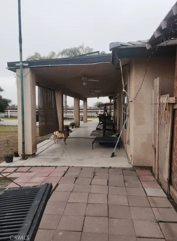 a view of outdoor space with seating area