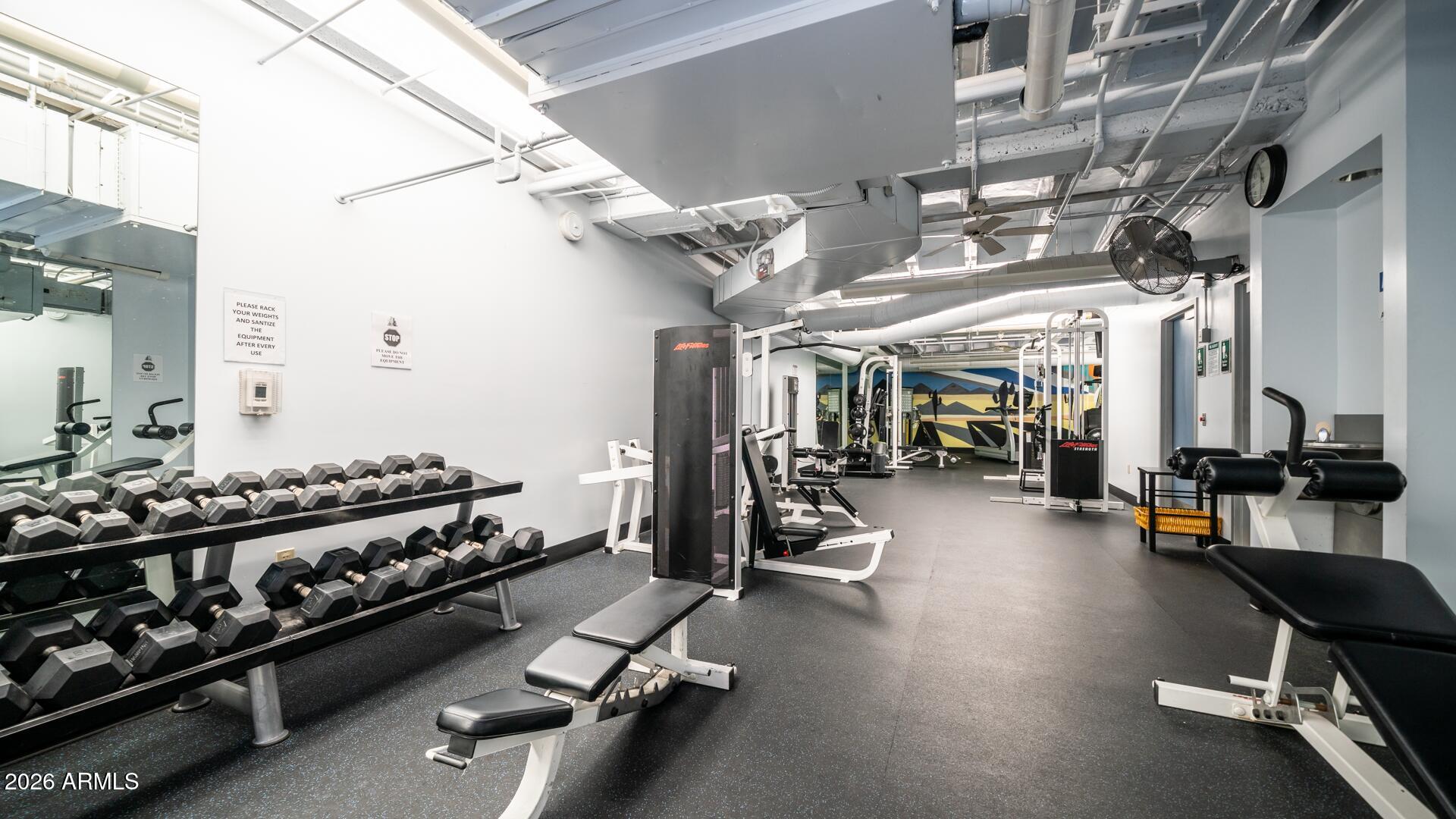 114 West Adams Street, Unit 503 Phoenix, AZ 85003 - Photo 44 of 46 a view of a room with gym equipment