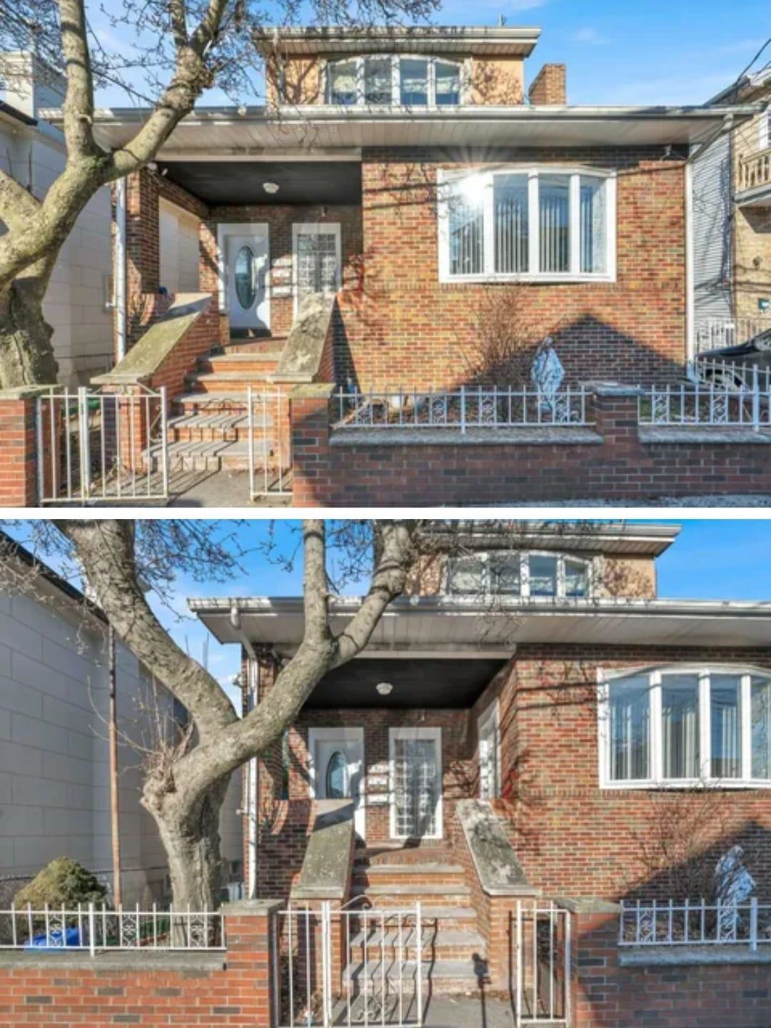 a front view of a building with glass windows