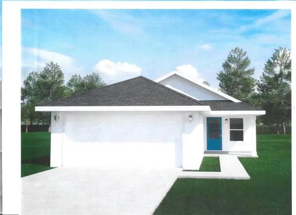 a view of outdoor space yard and garage