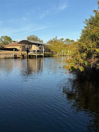 a view of a lake with houses