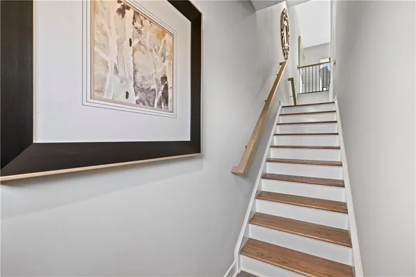 a view of an entryway with staircase