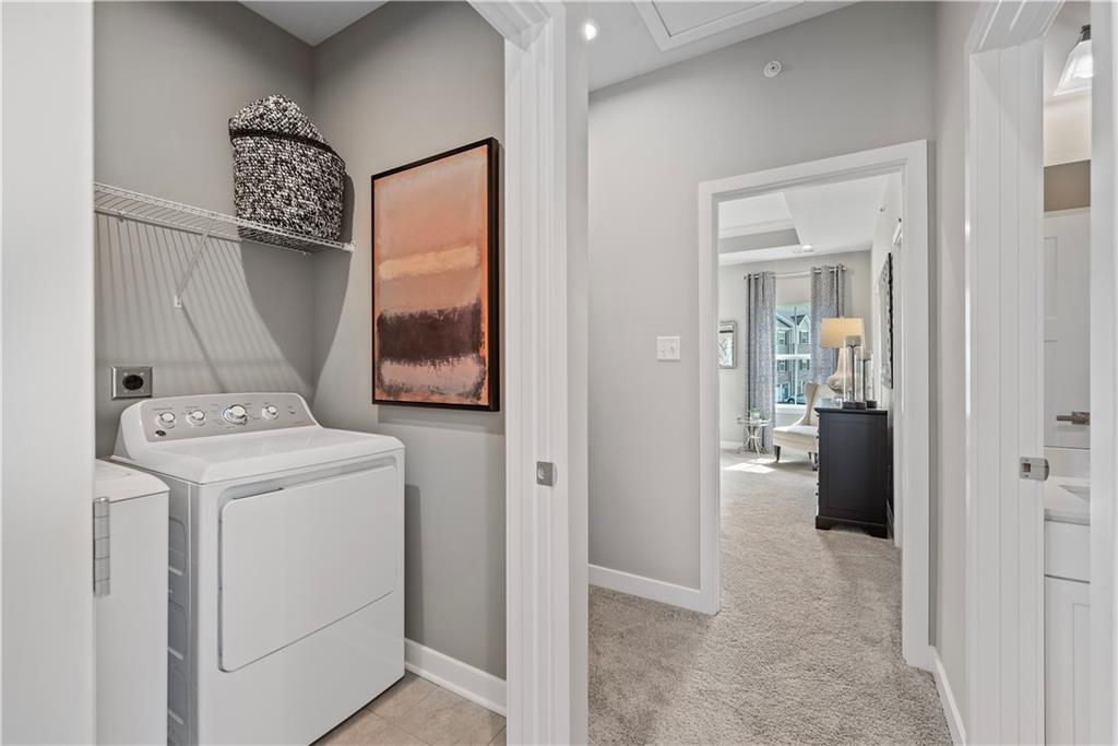 8100 Walnut Way Gibsonia, PA 15044 - Photo 33 of 40 a view of hallway with washer and dryer