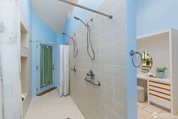a bathroom with a shower