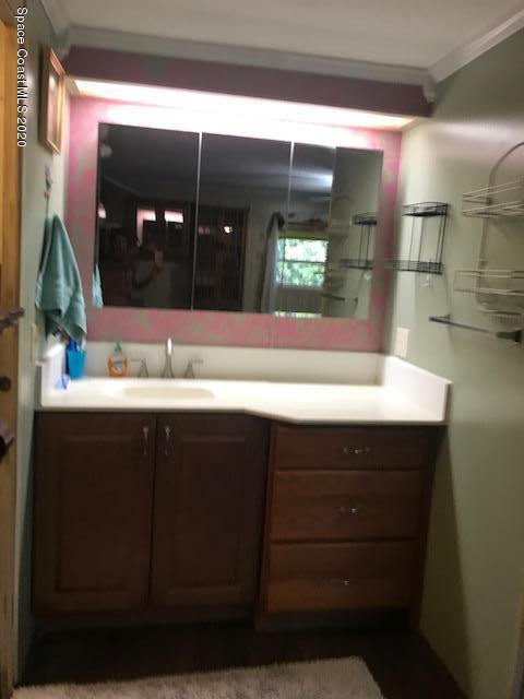 470 Baker Road Merritt Island, FL 32953 - Photo 18 of 21 a bathroom with a sink and a mirror