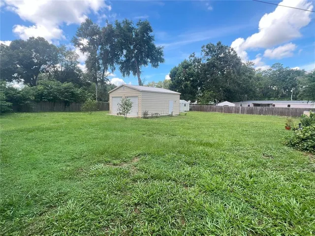 a view of a house with a backyard