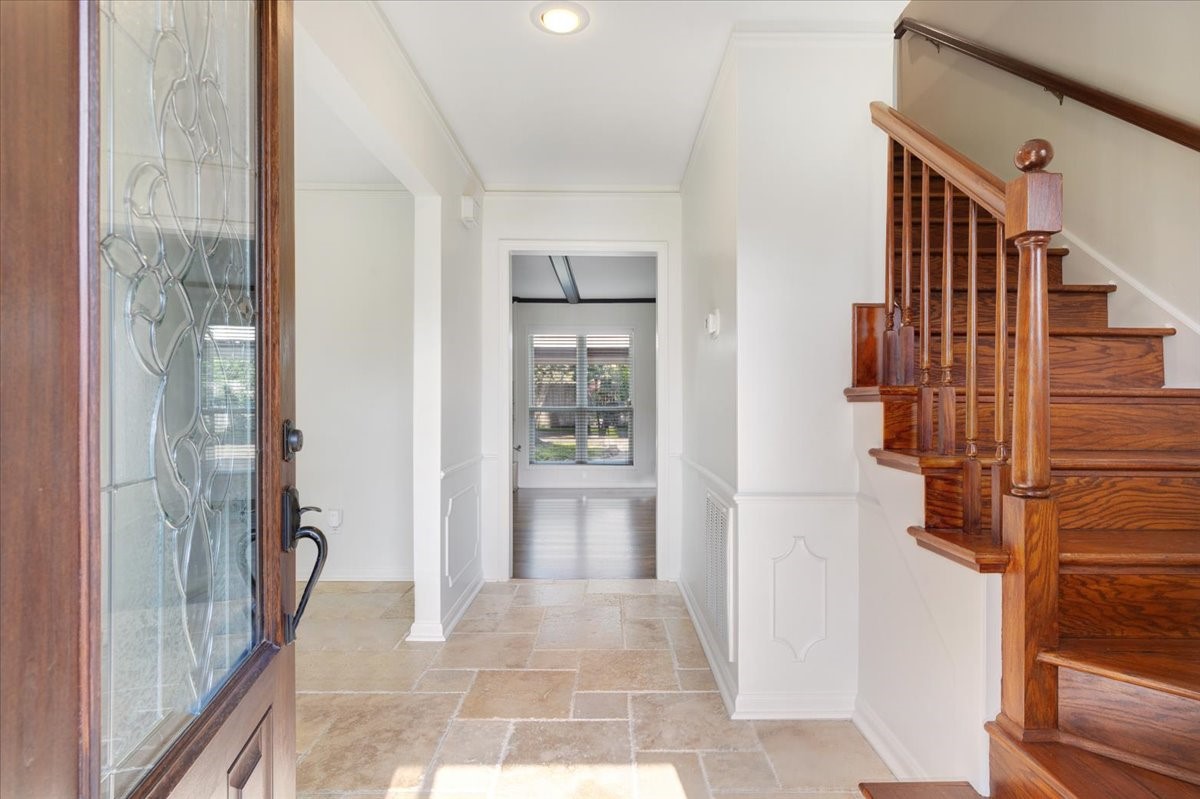 2103 Southwick Street Houston, TX 77080 - Photo 4 of 49 a view of entryway and hall with wooden floor