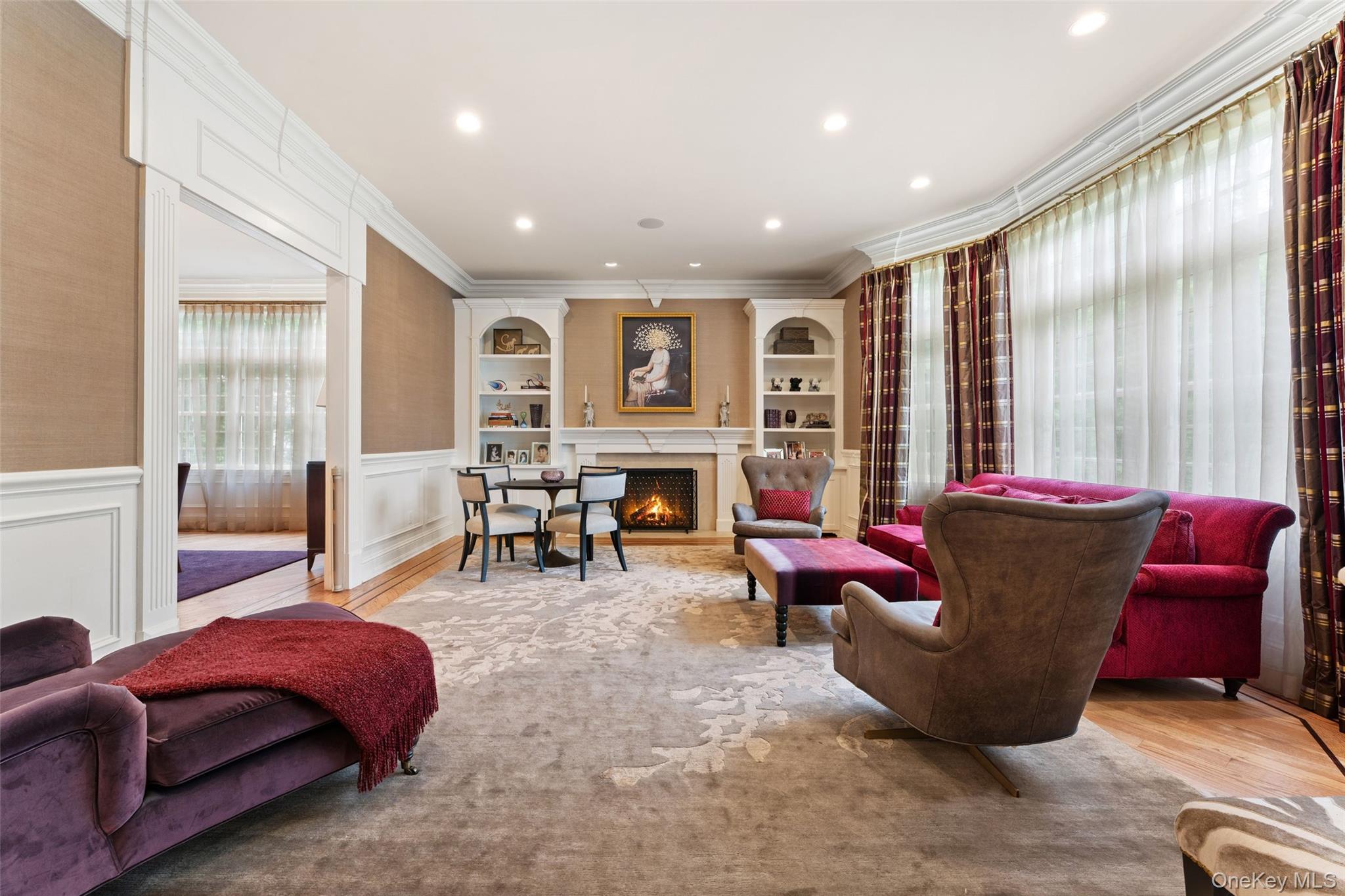 64 Stratton Road Scarsdale, NY 10583 - Photo 11 of 49 Living room with wood burning fireplace