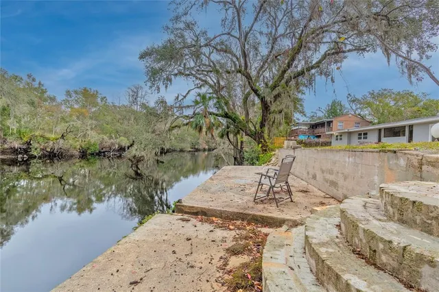 a view of a lake with a mountain