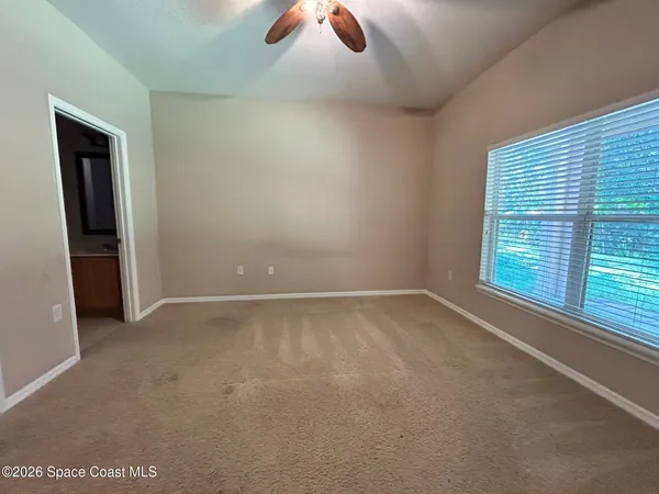 an empty room with a window