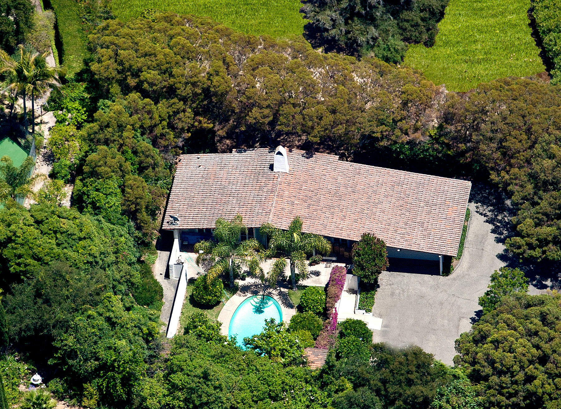 1920 Boundary Drive Montecito, CA 93108 - Photo 1 of 10 an aerial view of house with yard and mountain view in back