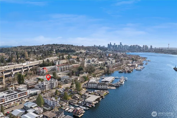 an aerial view of a city