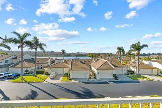 a view of an swimming pool with an outdoor seating