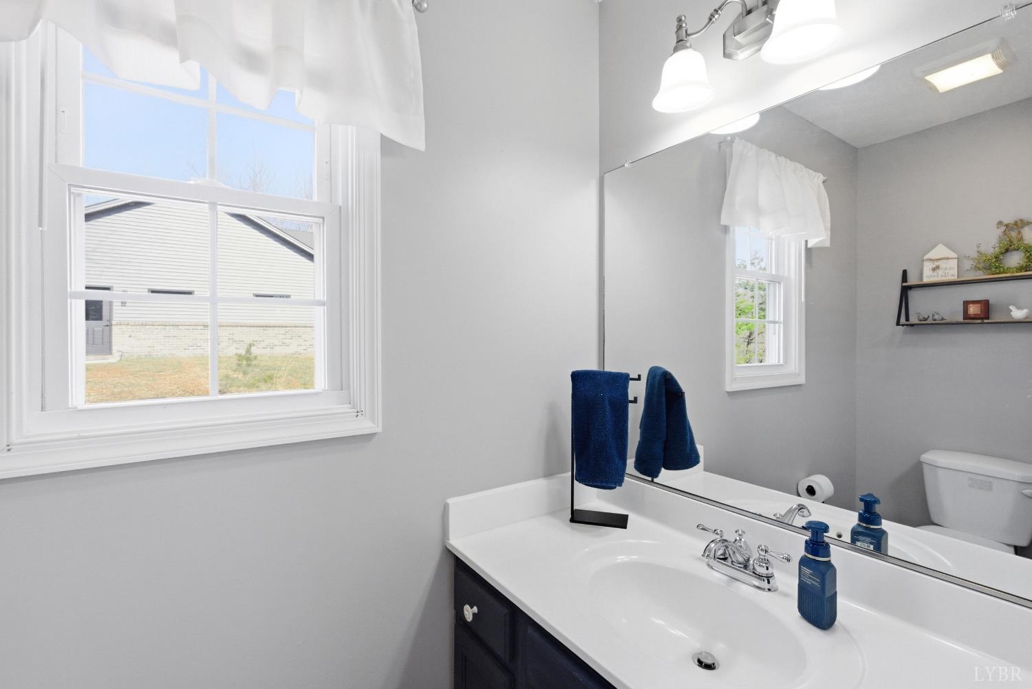181 Armistead Lane Rustburg, VA 24588 - Photo 17 of 52 a bathroom with a sink vanity and a mirror