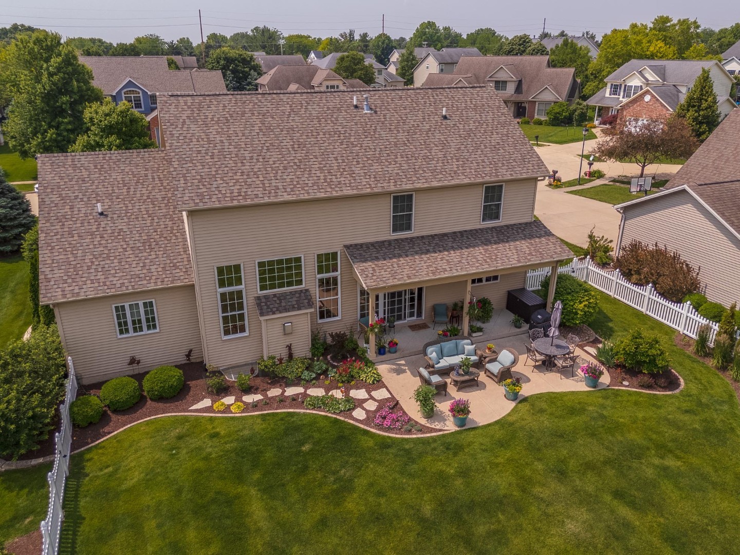 1048 Norway Court Normal, IL 61761 - Photo 60 of 83 an aerial view of a house with swimming pool patio and outdoor seating