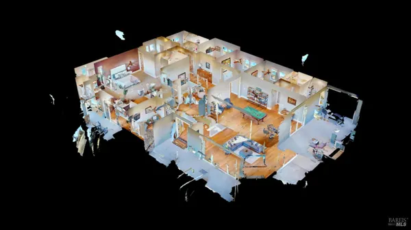 a large kitchen with lots of counter space and a sink