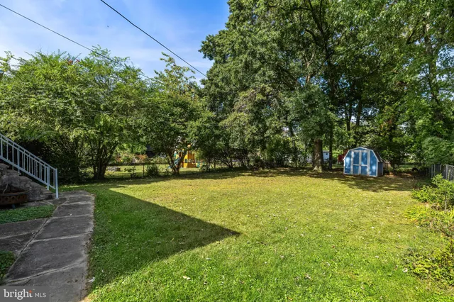 a view of a yard with a trees